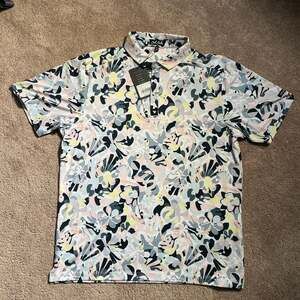 Bad Birdie Floral Savannah Swing Performance Golf Polo, Men's - NWT